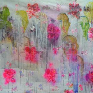 Roses.mixed-Looks-media-on-fabric-170x135-cm-2019