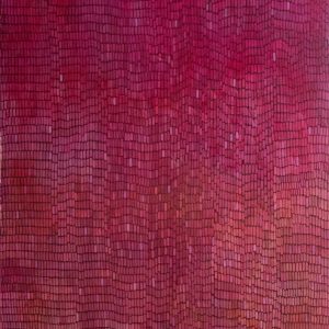 Pink paranoia - 124 x 74 cm, Acrylics and resin on wood panel Chara Kontopoulou