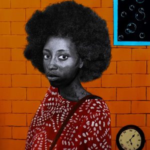 The Awakening Olamide Ogunade, acrylic, charcoal, figurative